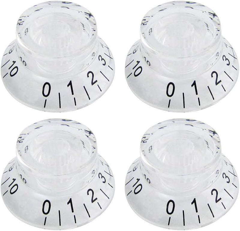 FLEOR 4pcs LP Guitar Knobs Transparent Top Hat Style Speed Control Knobs Compatible with LP Style Electric Guitar - Image 1